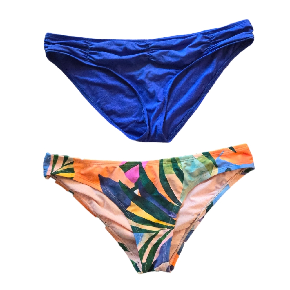 Kona Sol & Skye Tropical Floral & Blue Bikini Bottom Set